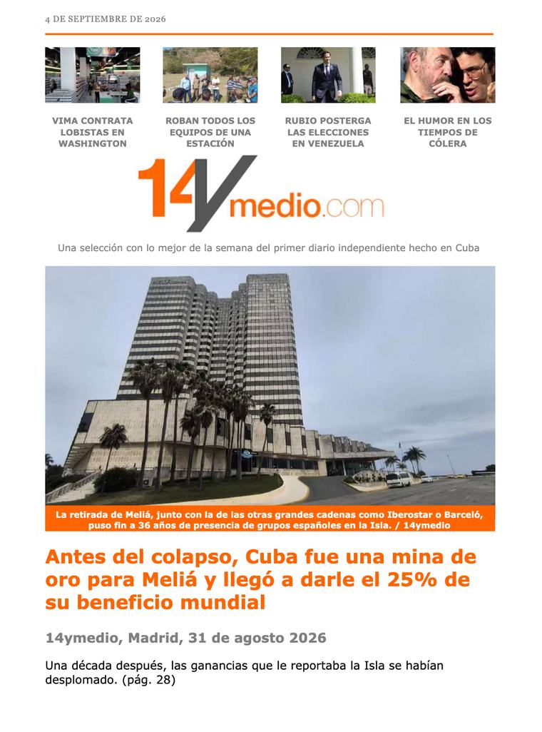 Edición impresa del 4 de septiembre de 2026